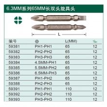 59381-5件套6.3MM系列65mm长双头旋具头PH1-PH1